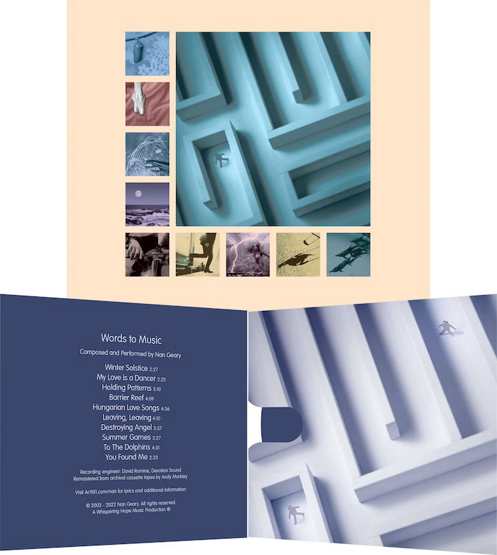 Front cover and inside spead for Words to Music CD