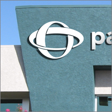Paratransit, Inc., logo detail, building signage
